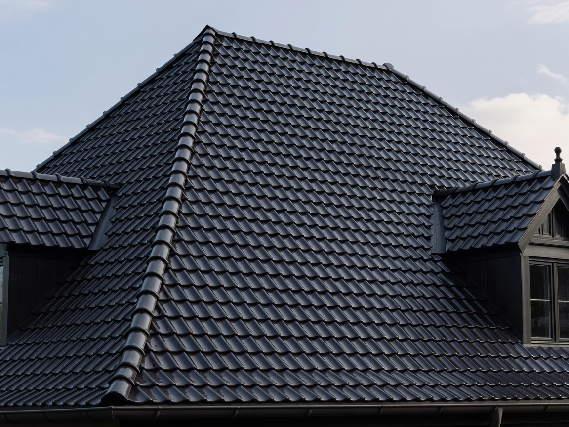 Villa Killesberg heritage roof restored with anthracite glazed interlocking clay tiles